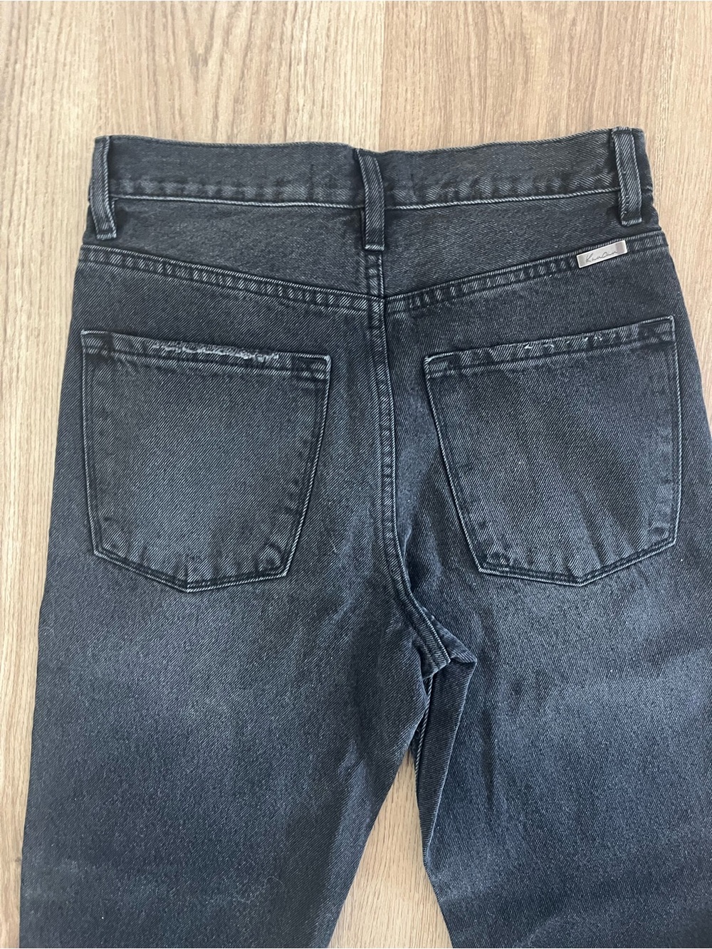 KanCan Women's Distressed Straight Jeans Black Dark Wash Denim - Picture 5 of 6